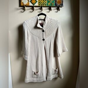 525 America tunic sweater with rose button detailing, size medium